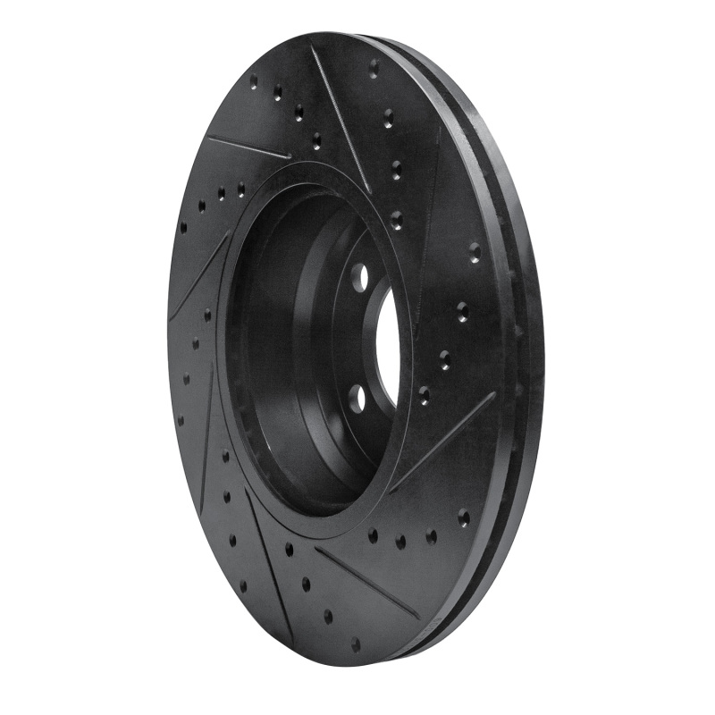 BMW 228i Brake Rotor (1) - Front Left - R1 Concepts - Drilled & Slotted - Black - `12-`18